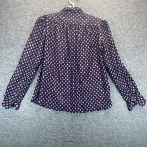 Vtg 80s Evan-Picone Lord Taylor Women Sz 8 Button Up Shirt W/Neck Tie Geometric - Picture 8 of 9